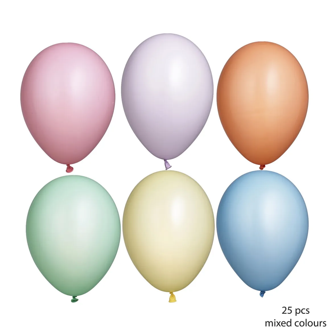 Latexballoner 25-pak Ø26 cm i en herlig blanding af pastelfarver