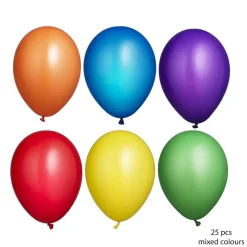 Latexballoner 25-pak Ø26 cm i et regnbuemix med glade farver