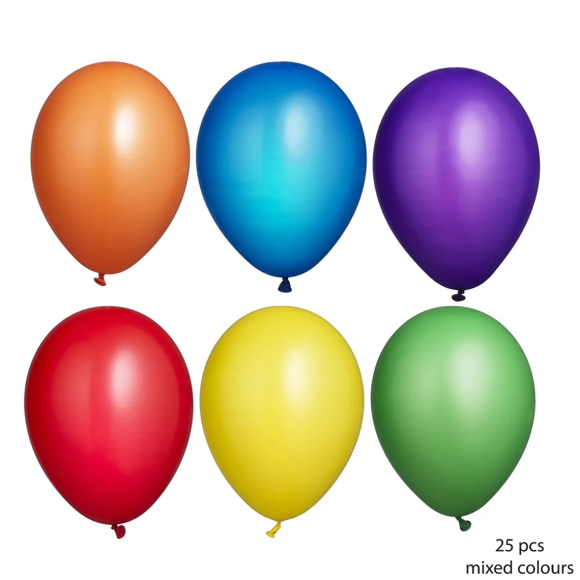 Latexballoner 25-pak Ø26 cm i et regnbuemix med glade farver