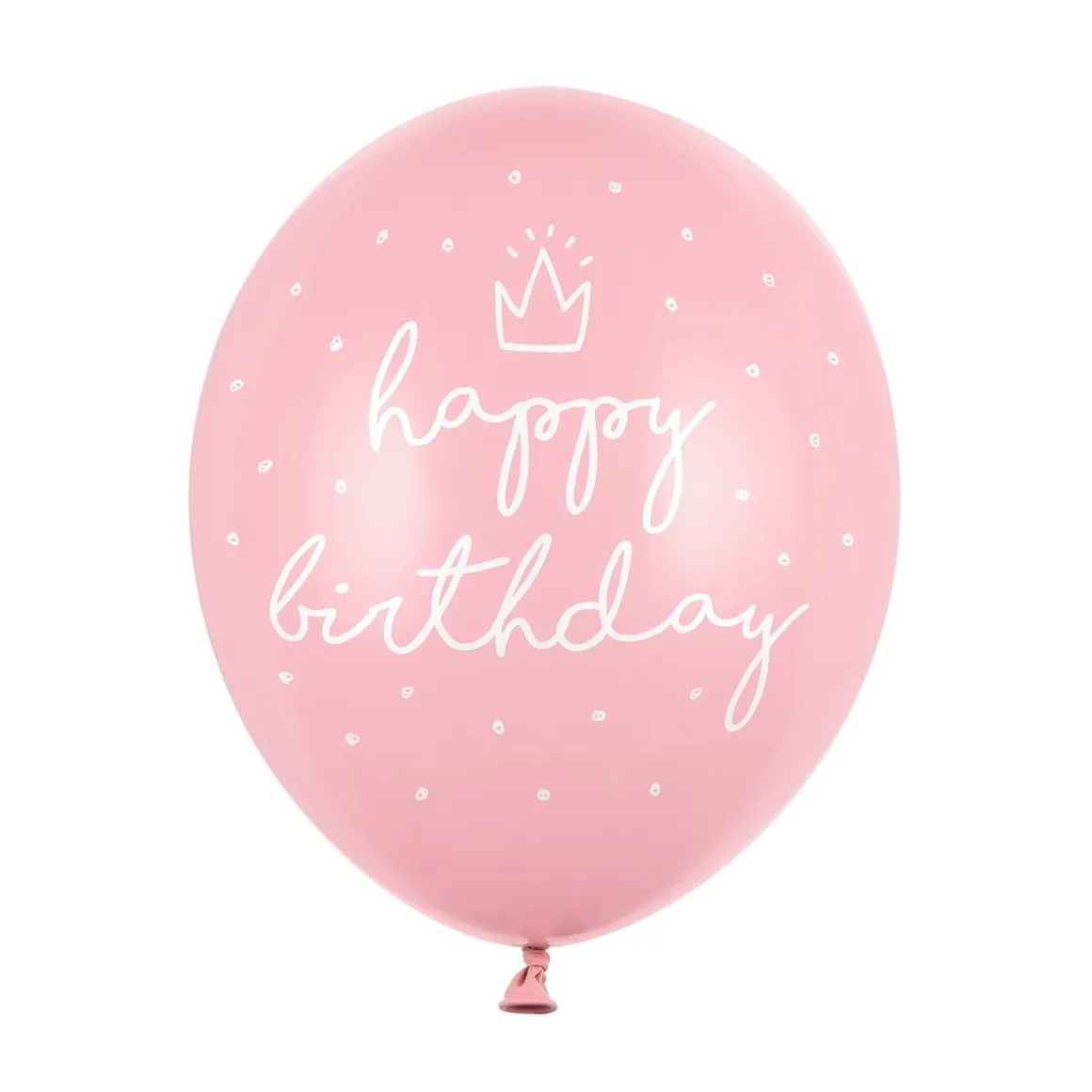 Latexballoner 6-pak Ø30 cm – rosa med teksten Happy Birthday