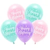 Latexballoner 5-pak Ø26 cm – rosa tema med teksten Happy Birthday