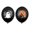 Latexballoner, sorte balloner til Halloween med spøgelse og spøgelseshus 6-pak, Ø30 cm