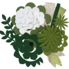 Lav smukke og levende filtblomster af færdigskårne filtstykker – hvidt tema