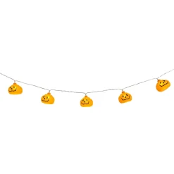 LED-lyskæde med 10 græskar til halloween, længde 150 cm