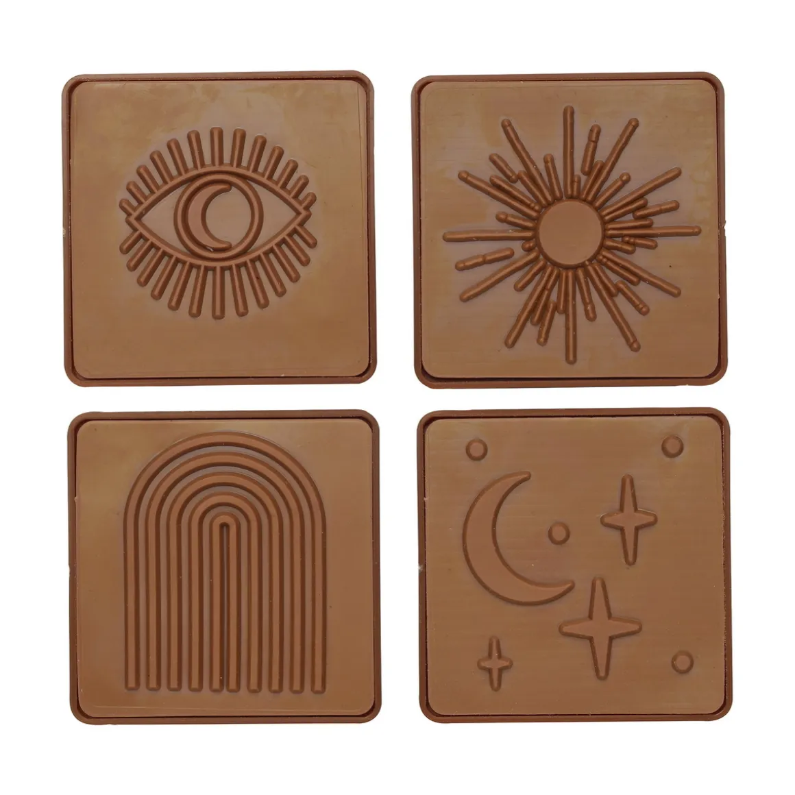 4 lerstempler til keramikler og lufttørrende ler, 4 forskellige motiver a 6×6 cm