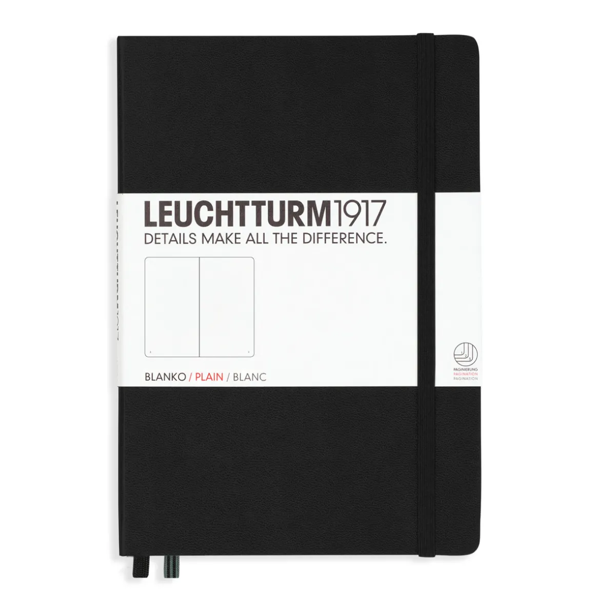 Leuchtturm1917 Notebook A5 Plain Black – Hardcover