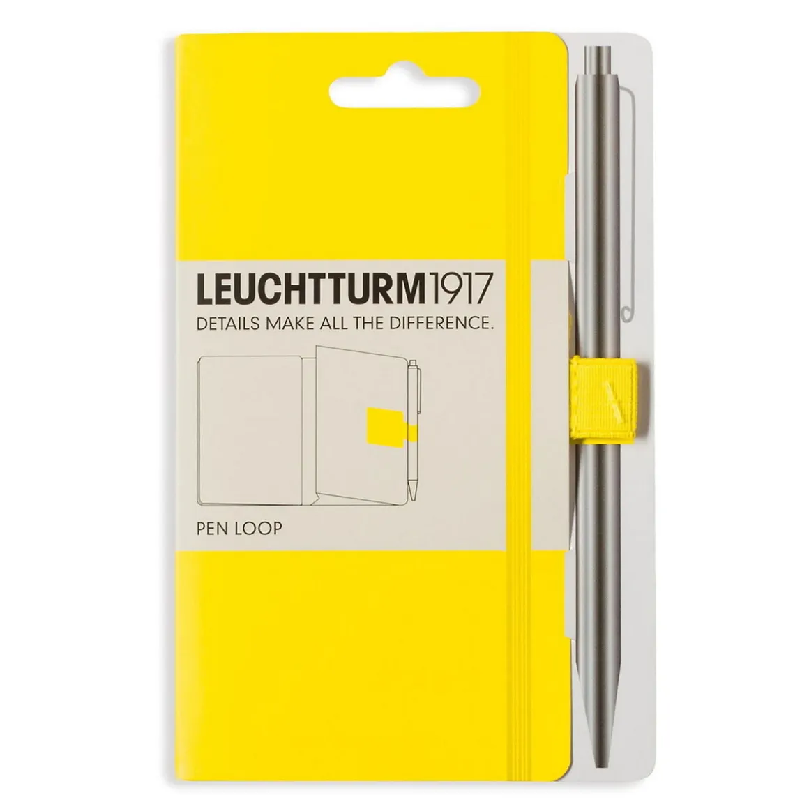 Leuchtturm1917 Pen Loop – citrongul selvklæbende kuglepenneholder til notesbøger