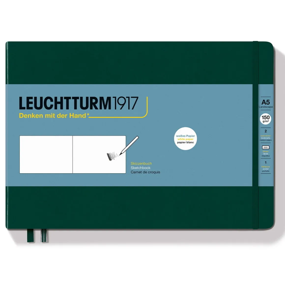 Leuchtturm1917 Sketchbook A5 Landscape Forest Green