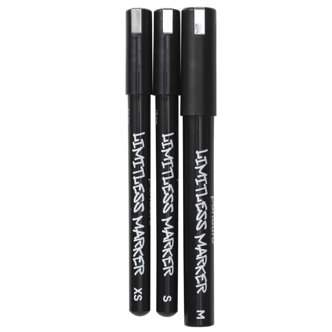 Limitless Marker Chrome Set – 3 kromfarvede penne med Ø 0,4/1/2,5 mm spids