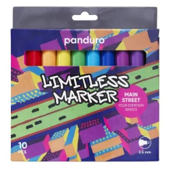 Limitless Markers Main Street Set 10 – alsidige akrylpenne i klassiske basisfarver