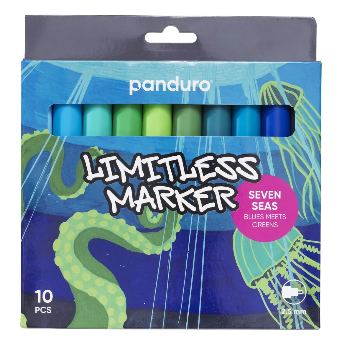 Limitless Markers Seven Seas Set 10 – akrylpenne i havets nuancer af blåt & grønt