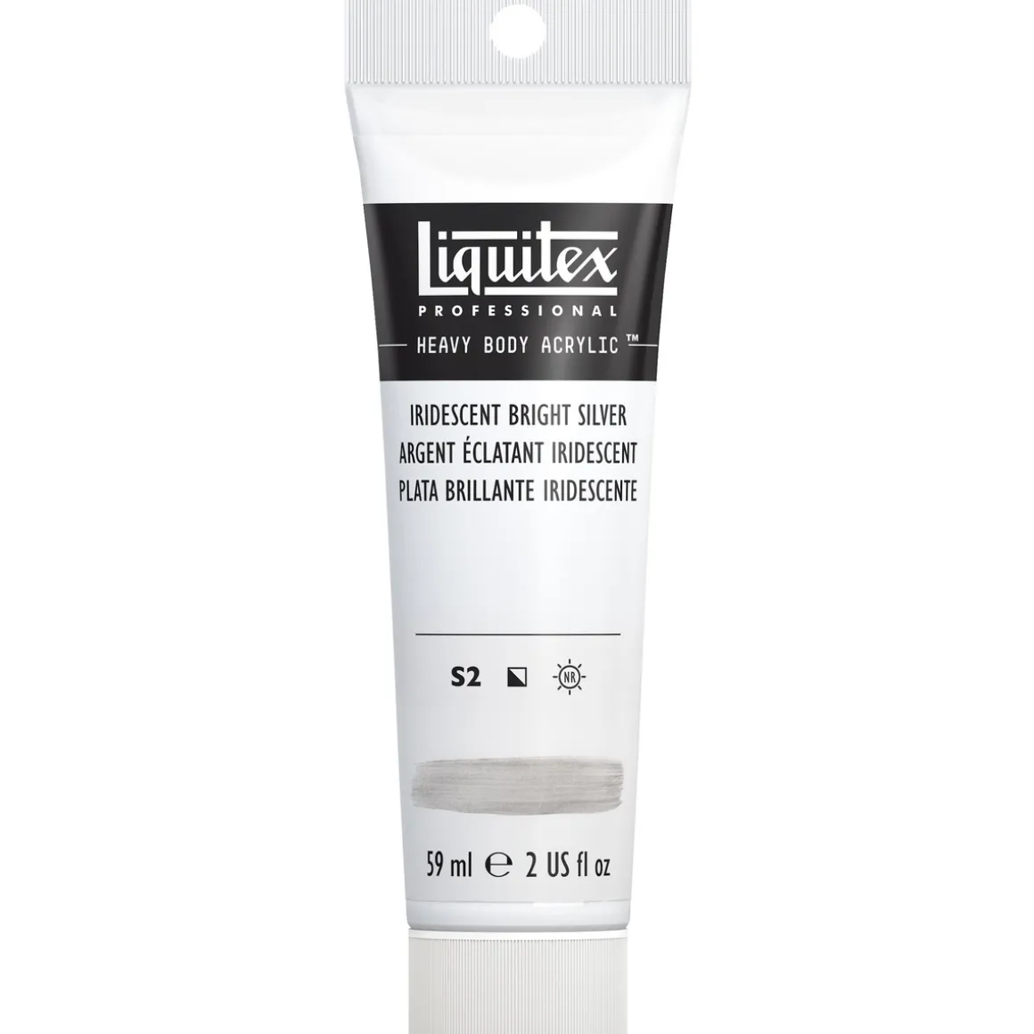 Liquitex Heavy Body akrylmaling 59 ml – 236 Iridescent Bright Silver.