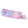 Loddent penalhus med masser af lodden pels i rosa pastelfarver! 20×6×6 cm
