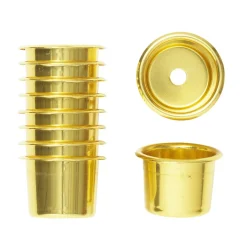 Lysholdere, messingfarvede. Ø23 mm, H 20 mm (antiklys), fremstillet af aluminium