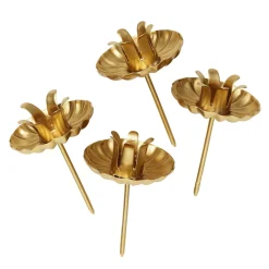 Lysholder i vintagestil på stift til juletræslys Ø: 13 mm L: 5,5 cm guld