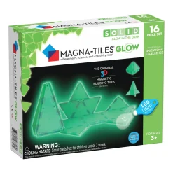 Magna-tiles Glow 16 – selvlysende magnetstykker, som får kreationer til at lyse!