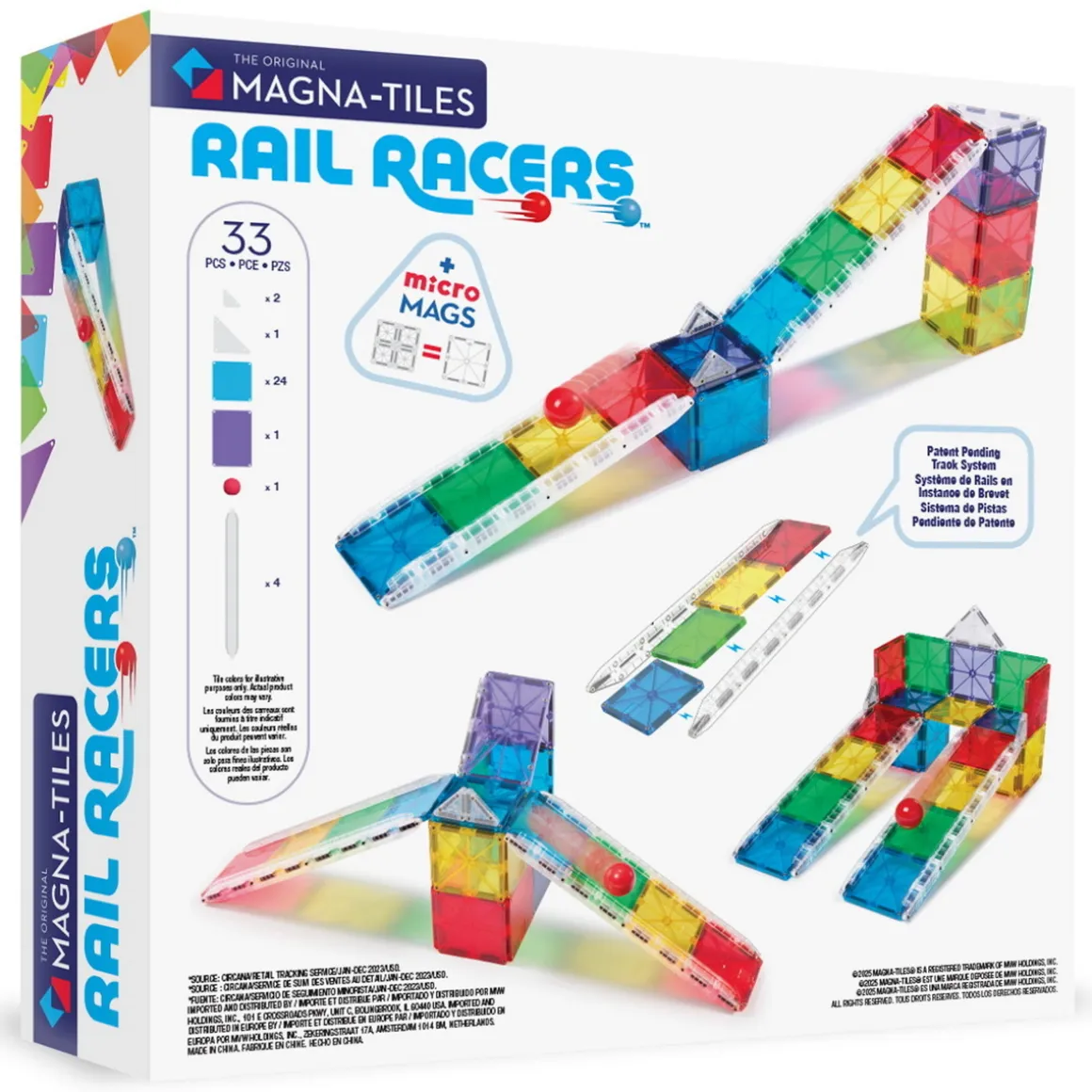 Magna-Tiles Rail Racers 33 stk. – byg sjove og udfordrende kuglebaner!