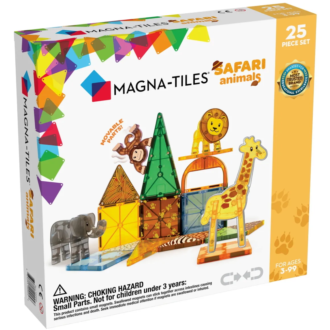Magna-tiles safari 25 stk. – innovative, farvestrålende og transparente byggeklodser med indbyggede magneter