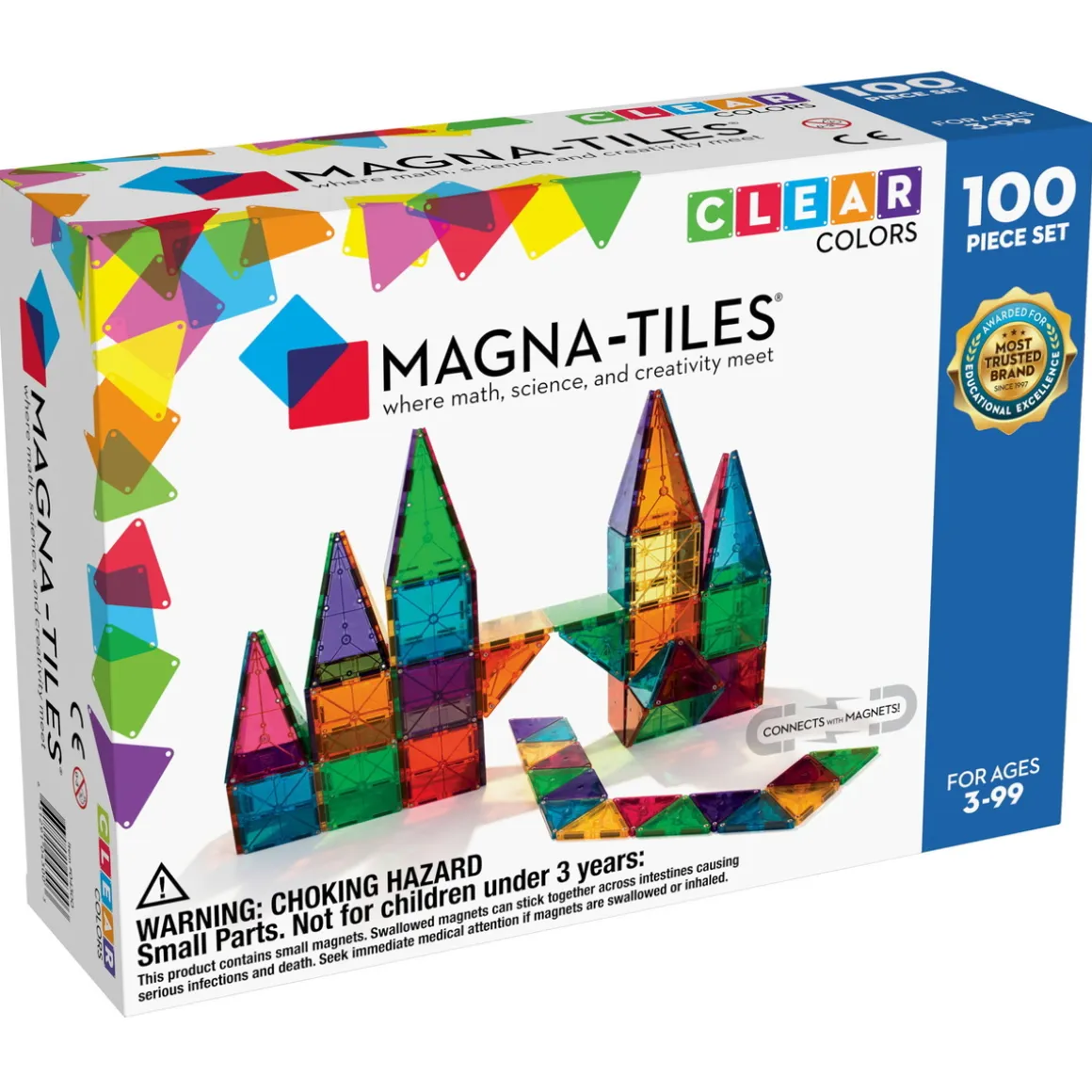 Magna-tiles 100 stk. – innovative, farvestrålende og transparente byggeklodser med indbyggede magneter
