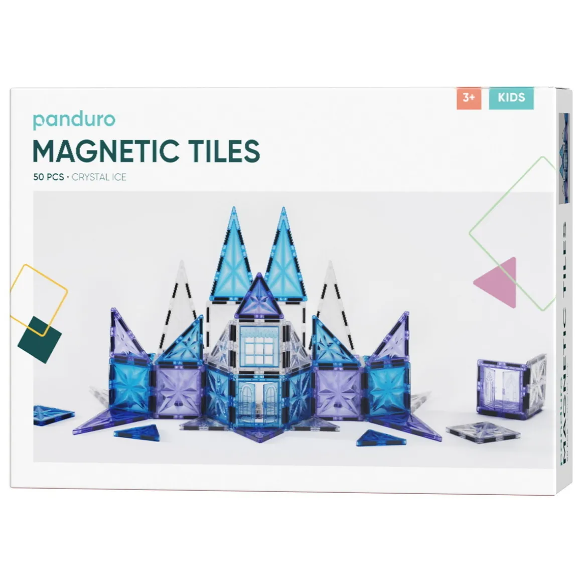 Magnetic Tiles Crystal Ice – 45 magnetiske brikker i forskellige former og flotte isfarver