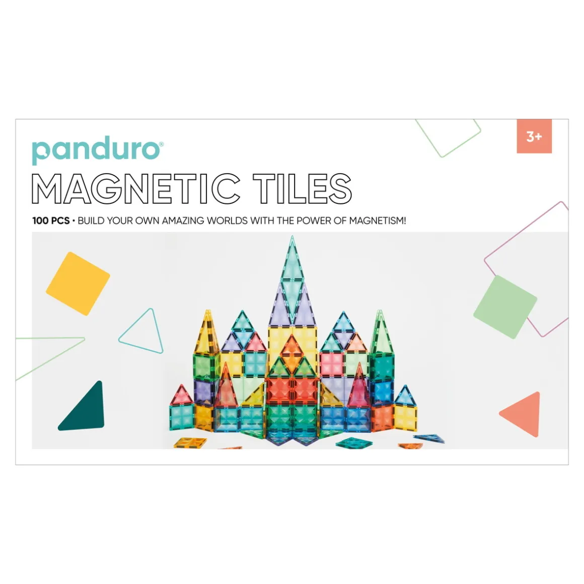 Magnetic Tiles Mega-kit, 100 magnetiske plader i forskellige former