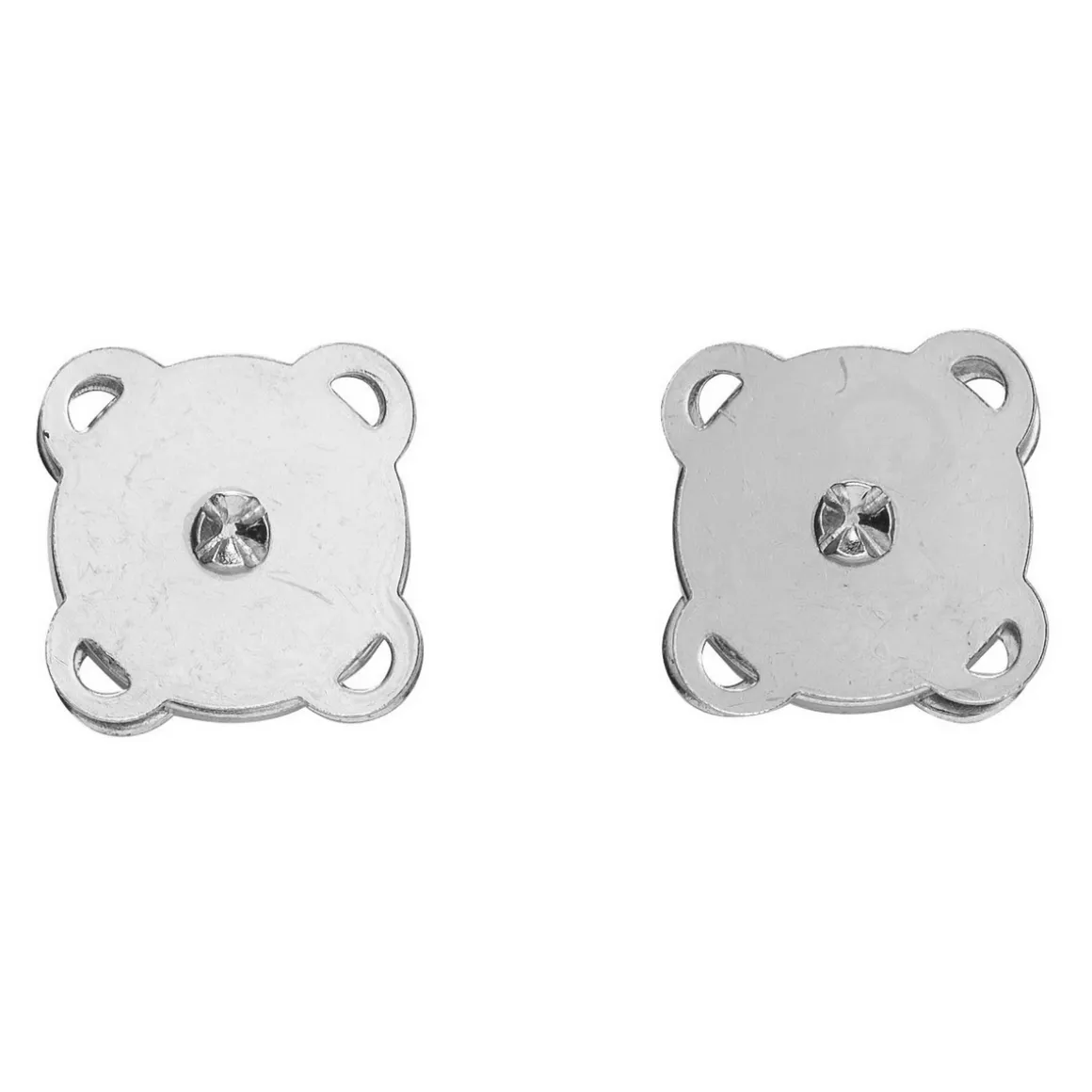 Magnetlås af metal, 2-pak, sølvfarvede, 1,8×1,8 cm
