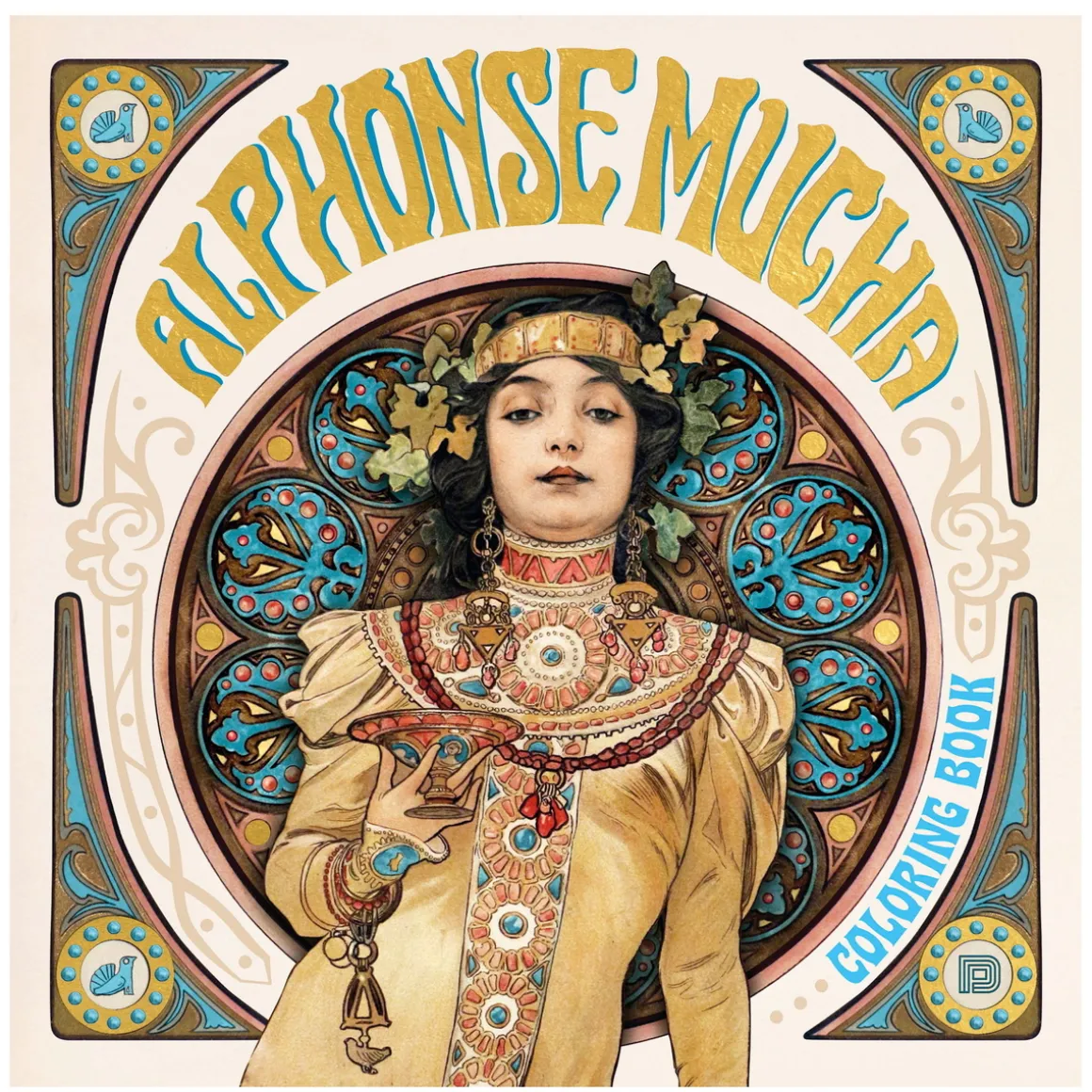 Malebog Alphonse Mucha Coloring Book, 25×25 cm, 40 sider