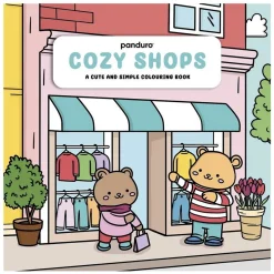Malebog Cozy Shops, rolige og søde motiver fra butikker, 30 motiver, 20×20 cm