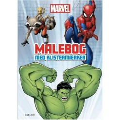 Malebog Marvel + klistermærker, 21×29,7 cm, 24 sider