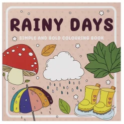 Malebog Rainy Days, 20×20 cm, 24 motiver med masser af efterårshygge!