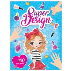 Malebog Super Design – 21×28 cm, 24 motiver med negle, hænder og ansigter + 2 sider med stickers