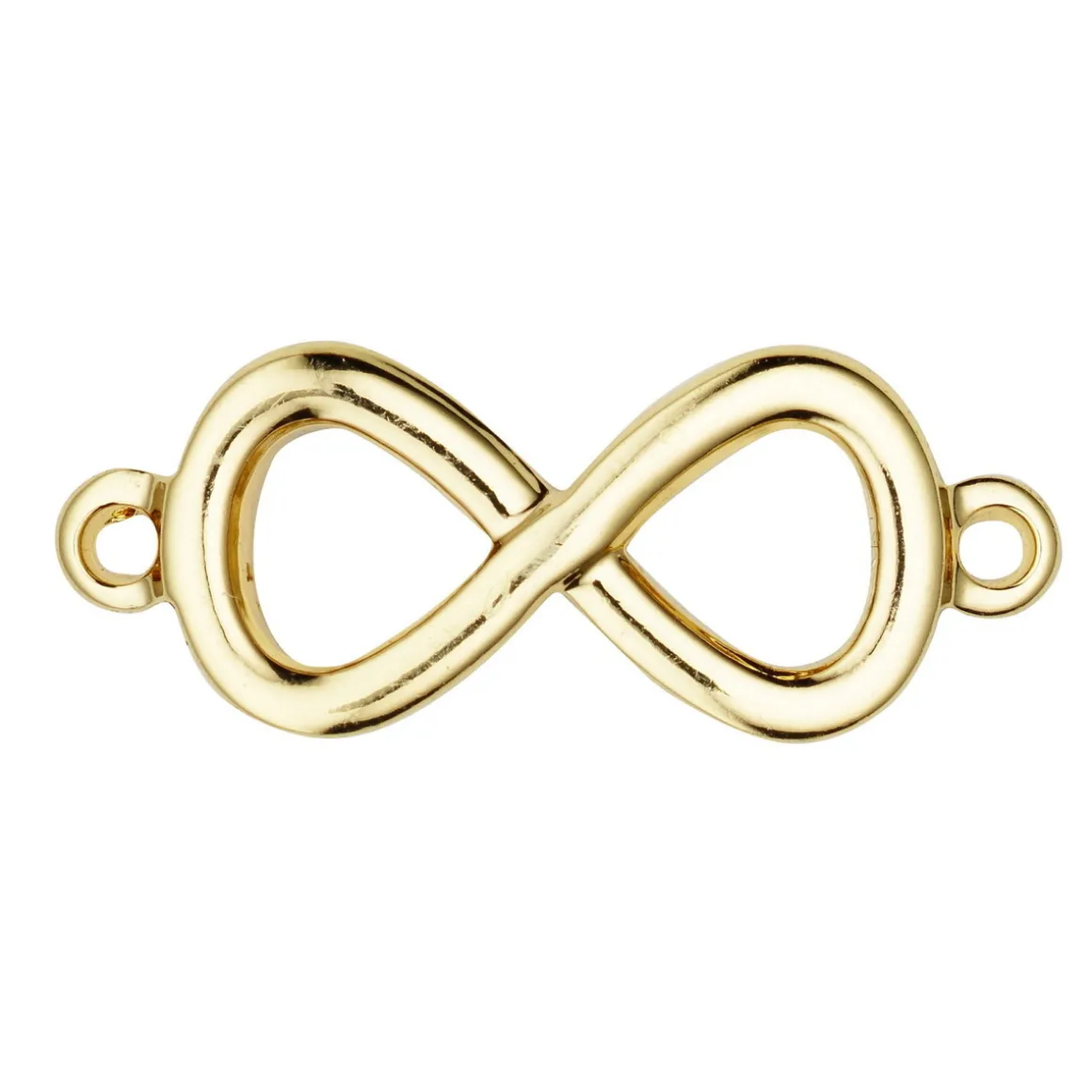 Mellemdel infinity-tegn, evighedssymbol, ouroborose, guldfarvet 17×6 mm