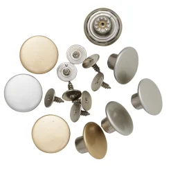 Metalknapper til jeans og denim, Ø15 mm, 8 stk. 4 guldfarvede og 4 sølvfarvede