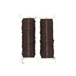 Metaltråd, tynd jerntråd, 2 ruller à 40 meter, Ø 0,3 mm, brun