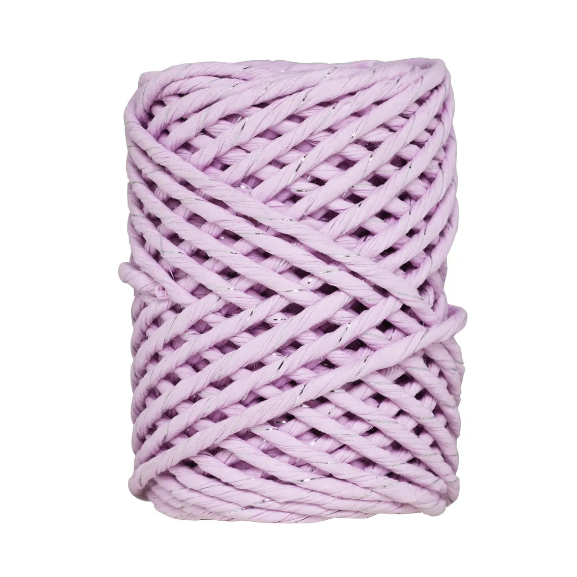 20 meter lang, rosa papirsnor med guldtråd