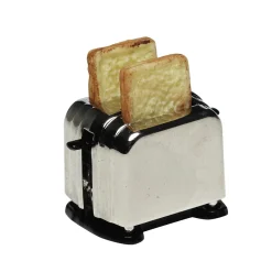 Miniaturekit brødrister af metal, 2×2×1,5 cm