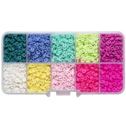Mini heishi beads mix – 5000 (Ø4 mm) små heishi-perler i pastelfarver