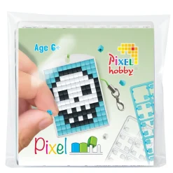 Mini-kit pixelhobby dødningehoved – med nøglering 30×40 mm og 3×144 pixler