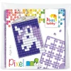 Mini-kit pixelhobby unicorn, enhjørning – med nøglering 30×40 mm og 3×144 pixler