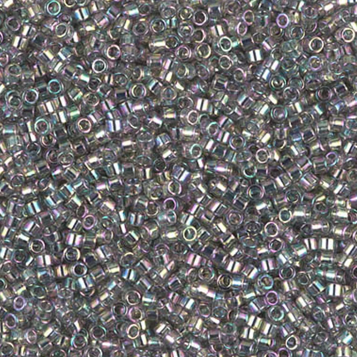 MIYUKI Delica 11/0 grå tr 5g – DB0107 Transparent Grey Rainbow Iris