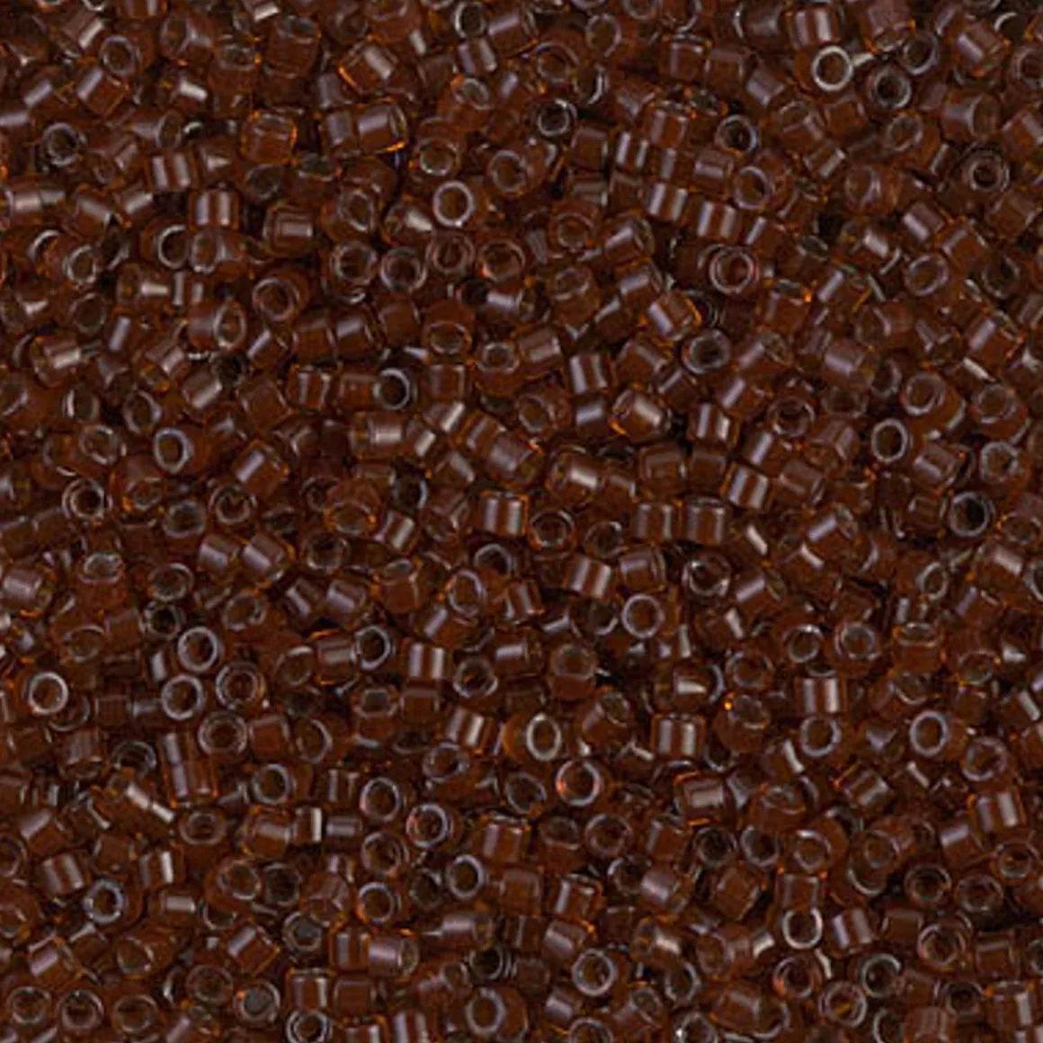 MIYUKI Delica 11/0 mørkbrun 5g – DB1392 Dark Topaz Lined Rootbeer