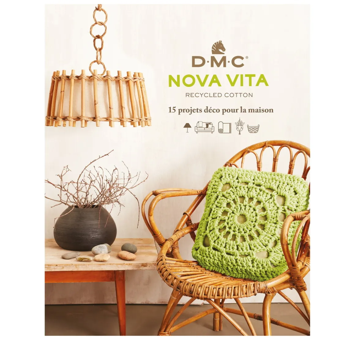 Mønsterbog DMC Nova Vita 12 – 15 projekter til hjemmet. Svensk, dansk og finsk tekst.