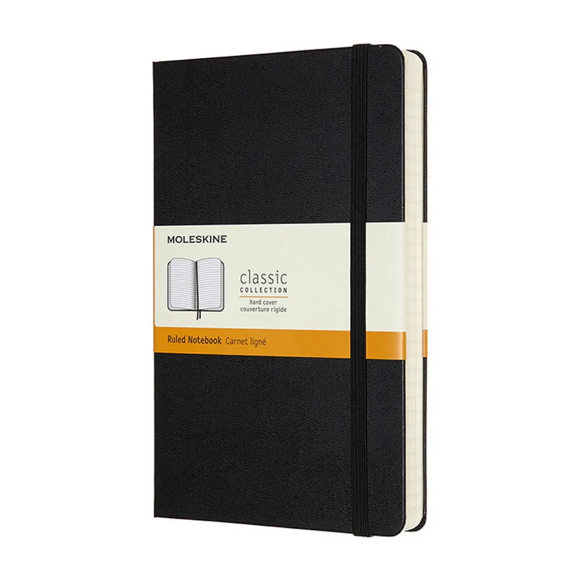 Moleskine Classic Notebook Expanded Large (13×21 cm), sort, hårdt omslag – 400 linjerede sider