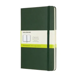 Moleskine Classic Notebook Large (13×21 cm), grønt, hårdt omslag – 240 ulinjerede sider