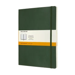 Moleskine Classic Notebook XL (19x25 cm), grønt, blødt omslag – 192 linjerede sider