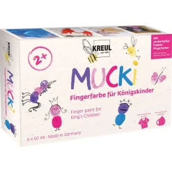 Mucki fingerfarve Kongelige børn, 6-pak
