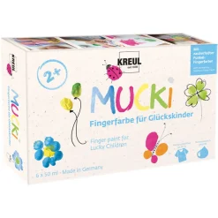 Mucki fingerfarve Lykkebarn, 6-pak