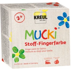 Mucki fingerfarve til stof og tekstil, 5-pak