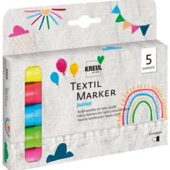 Mucki Junior tekstilpenne, markers, 5-pak