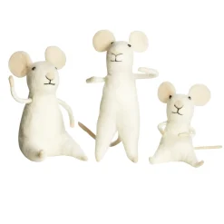 Musefamilie hvid H.6,5-10cm 3s